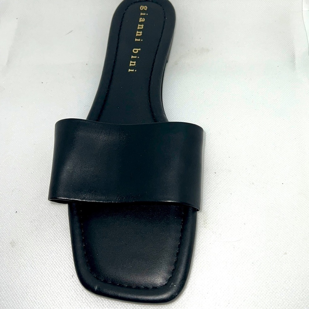 Gianni Bini slip on flat‎ strap sandals Cobi black Sz 11 new